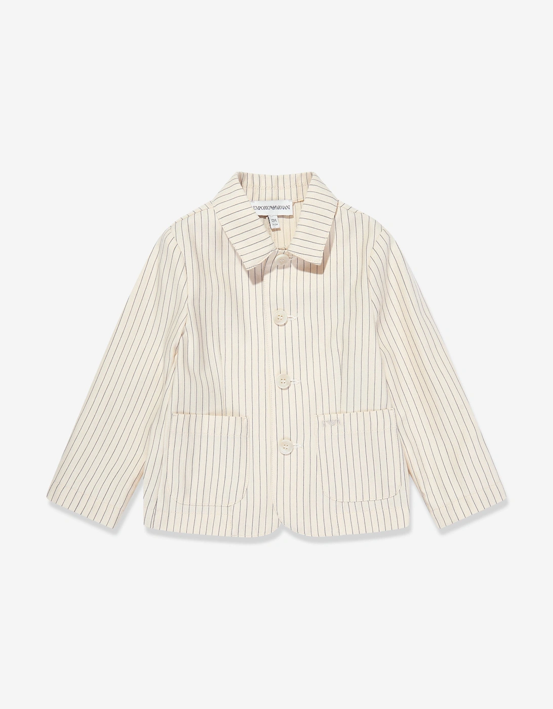 Baby Boys Striped Linen Jacket in Ivory, 5 of 4