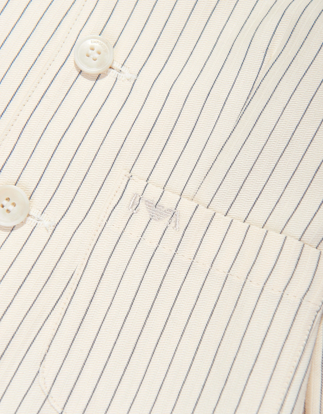 Baby Boys Striped Linen Jacket in Ivory
