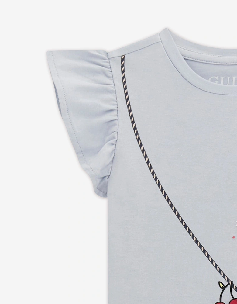 Girls Bag Print T-Shirt in Blue