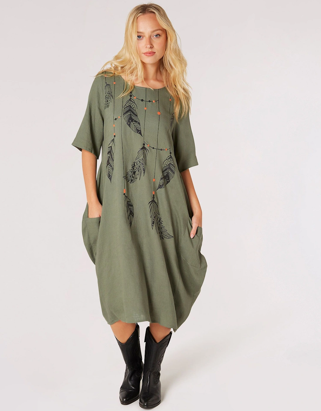 Necklace Print Midi Dress, 2 of 1