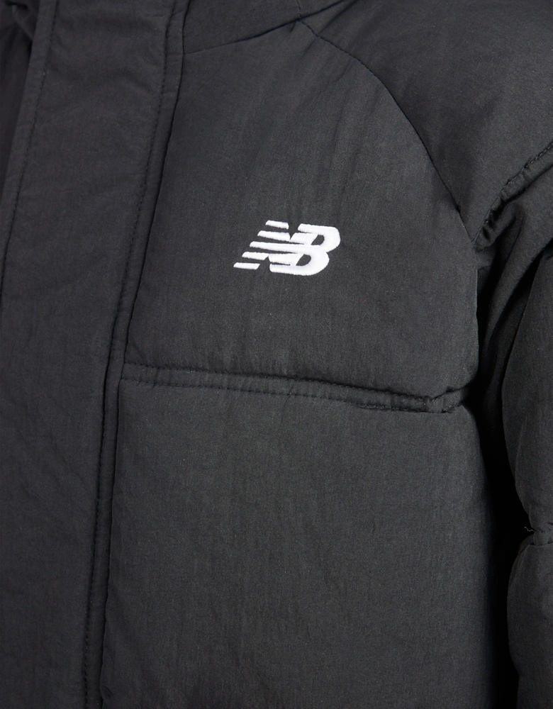Boys Raglan Puffer Jacket in Black