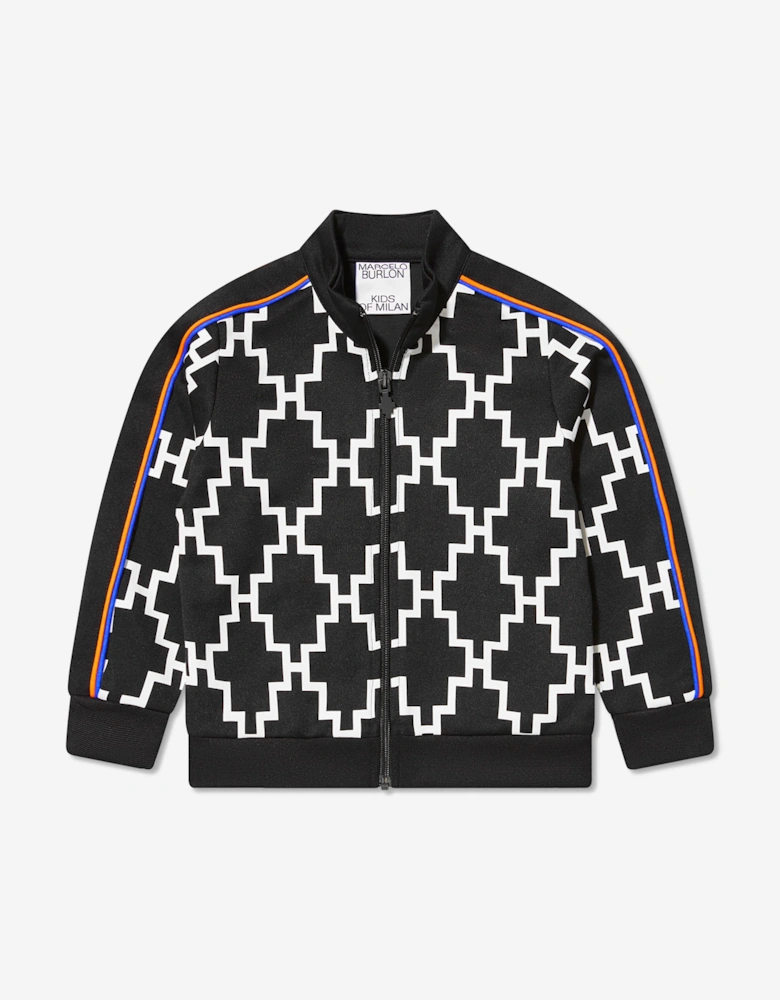 Boys Cross Piping Track Zip Up Top