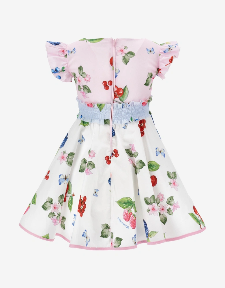 Girls Fruit Print Dress in Pink