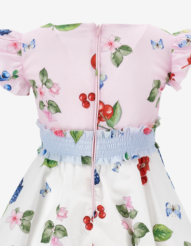 Girls Fruit Print Dress in Pink