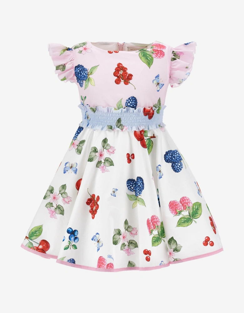 Girls Fruit Print Dress in Pink