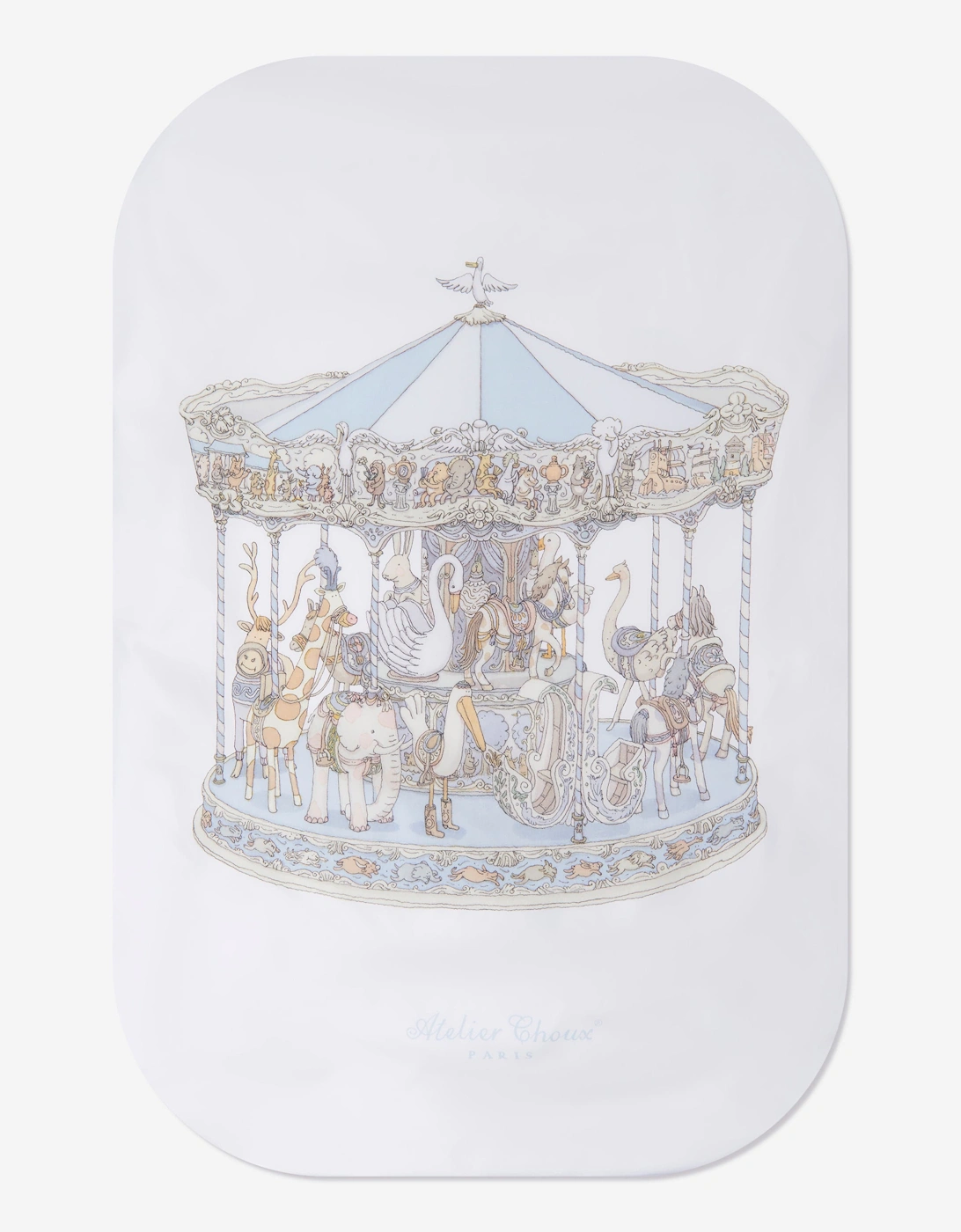 Boy's Atelier Choux Baby Boys Carousel Fitted Sheet in Blue (140cm) - Size: ONE size,