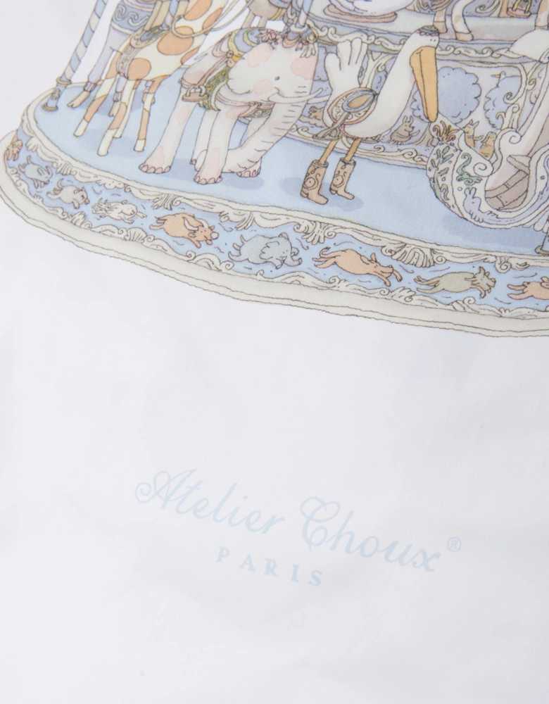 Baby Boys Carousel Fitted Sheet in Blue (140cm)