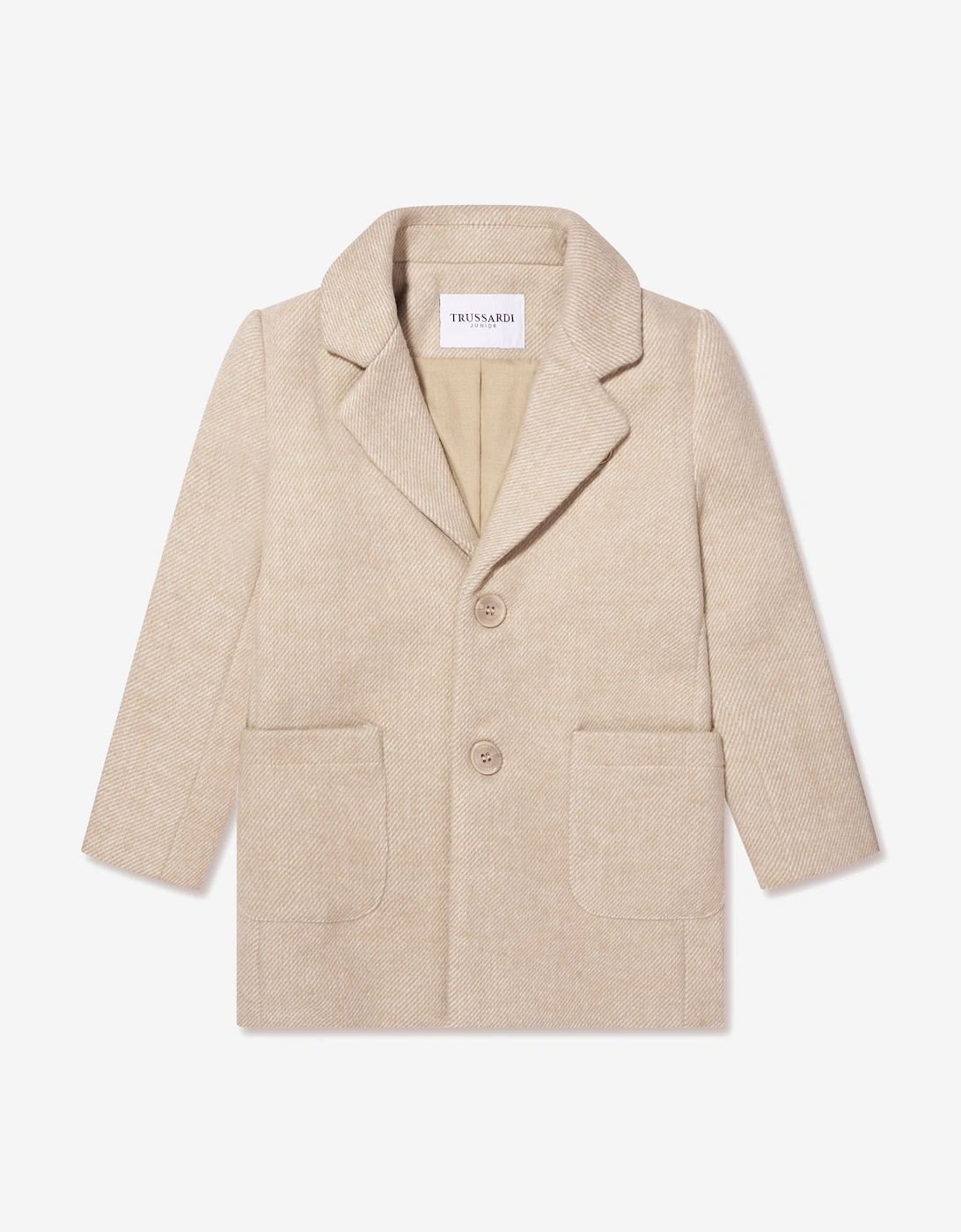 Boys Imaril Long Coat in Beige, 6 of 5