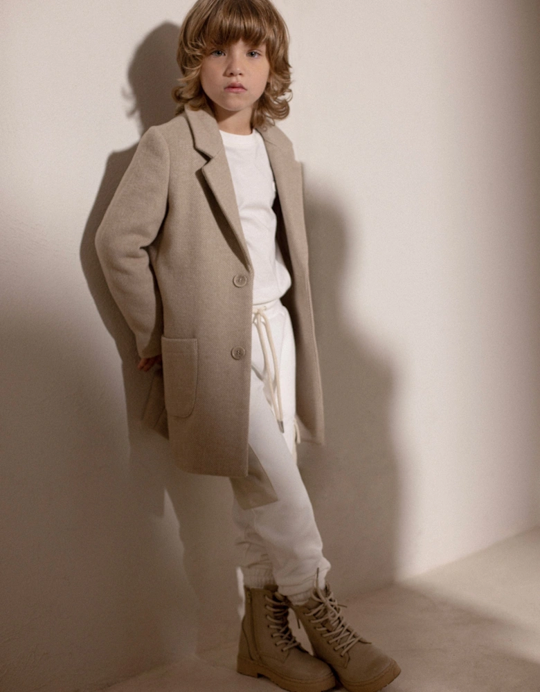 Boys Imaril Long Coat in Beige