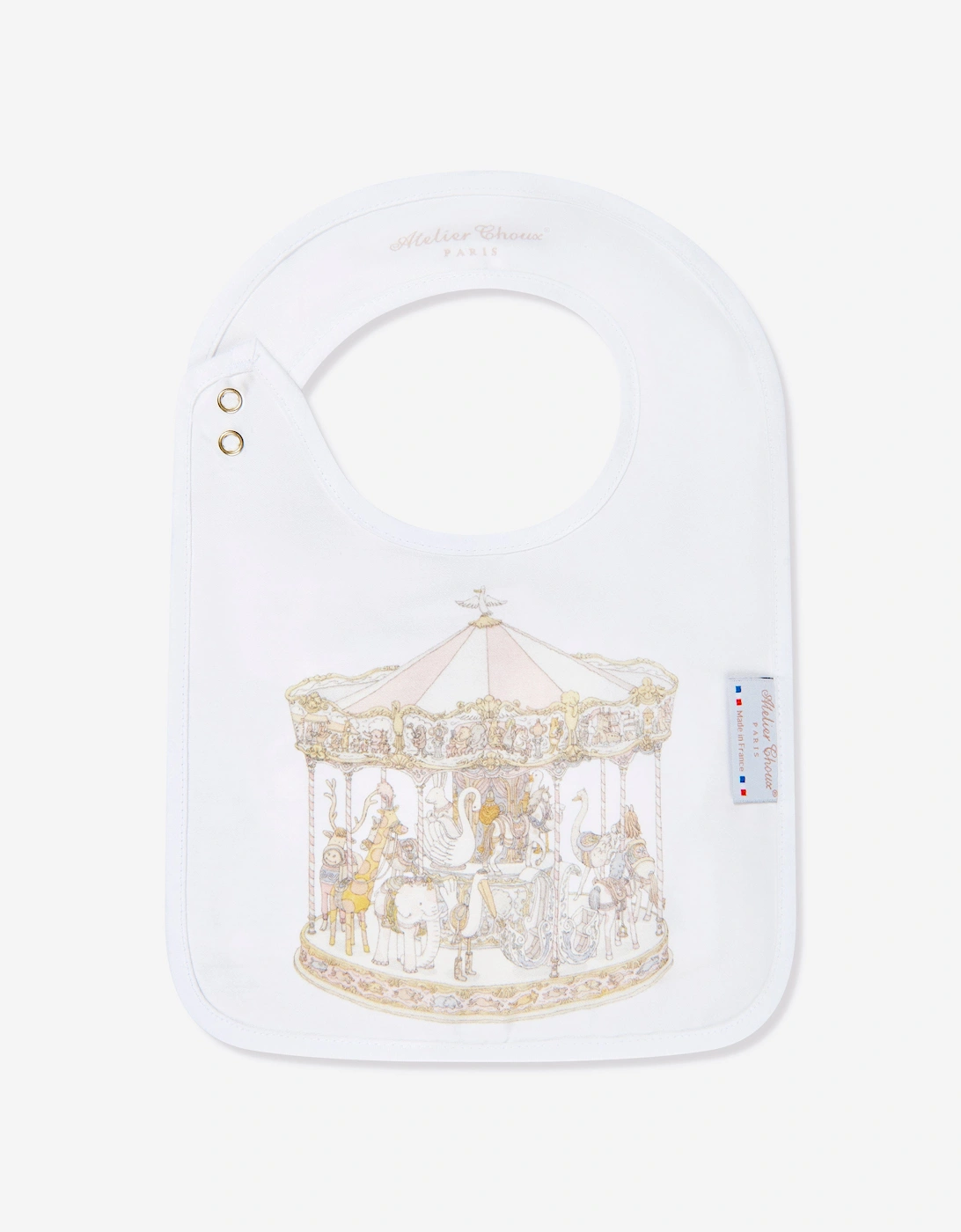 Baby Girls Carousel Swaddle And Satin Bib Gift Set in Pink