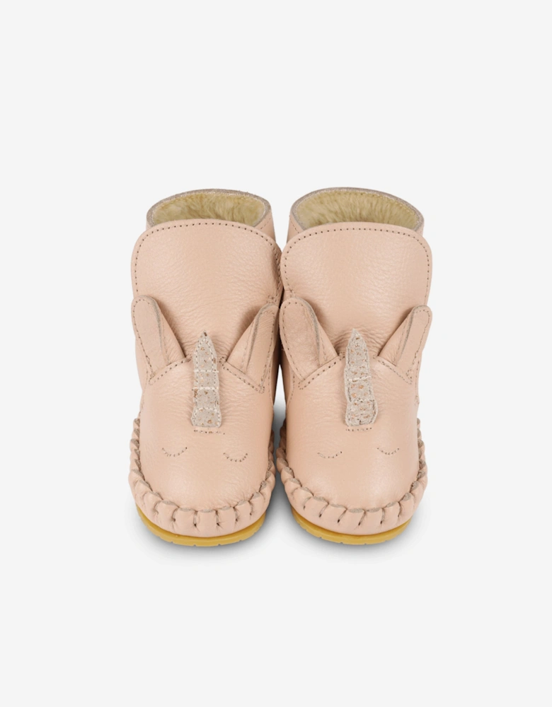 Baby Girls Kapi Special Unicorn Booties in Pink