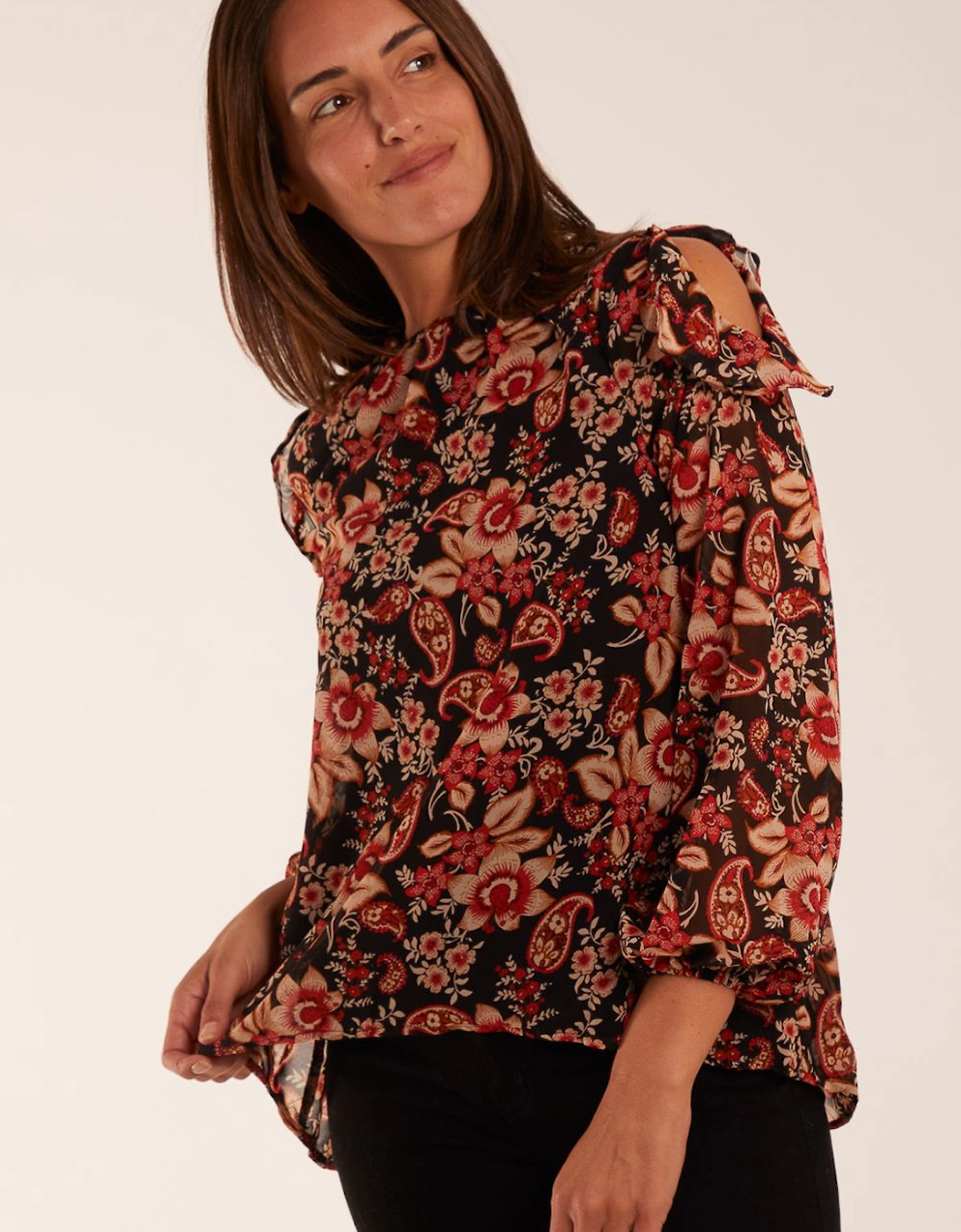 Cold Shoulder Frill Blouse, 2 of 1