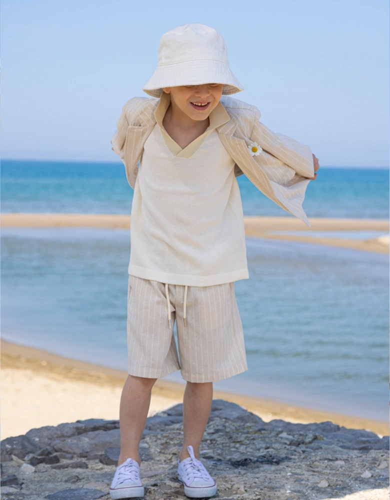 Boys Vaplit Bermuda Shorts in Beige