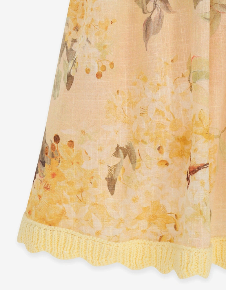 Girls Cascadian Crochet Dress in Yellow