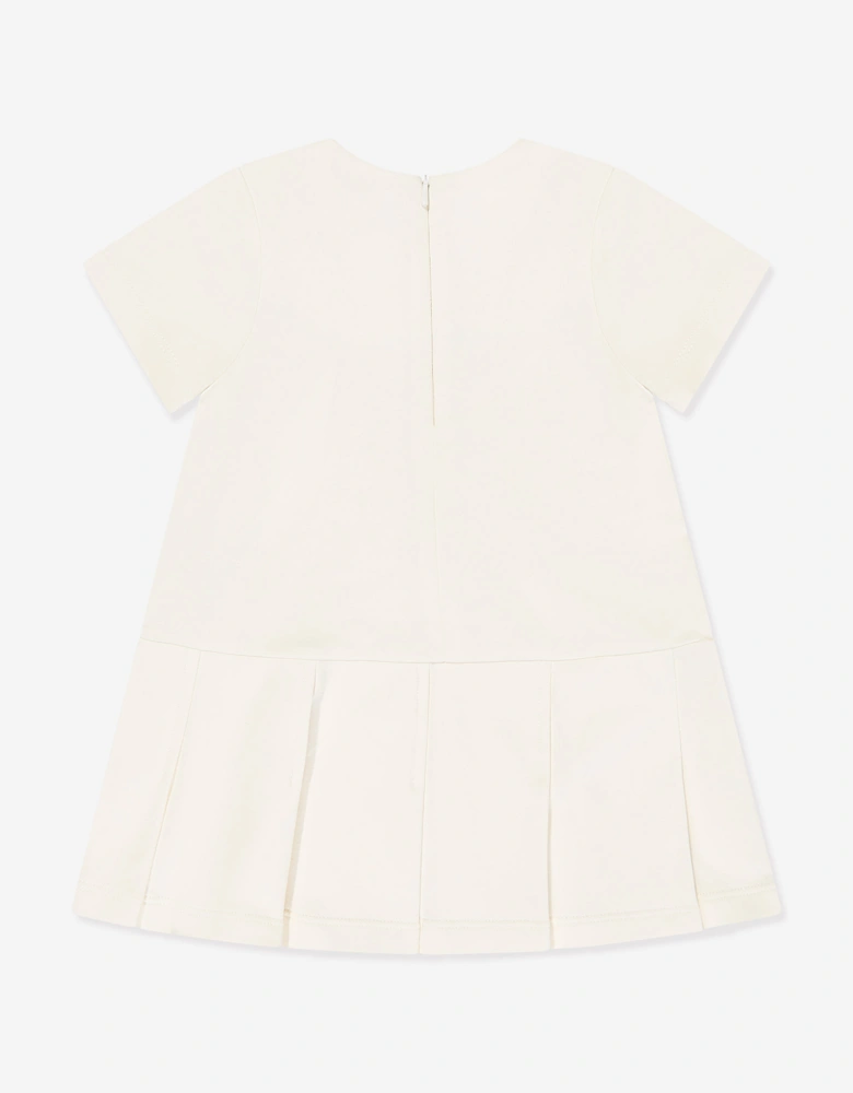 Baby Girls Embroidered Badge Dress in Ivory