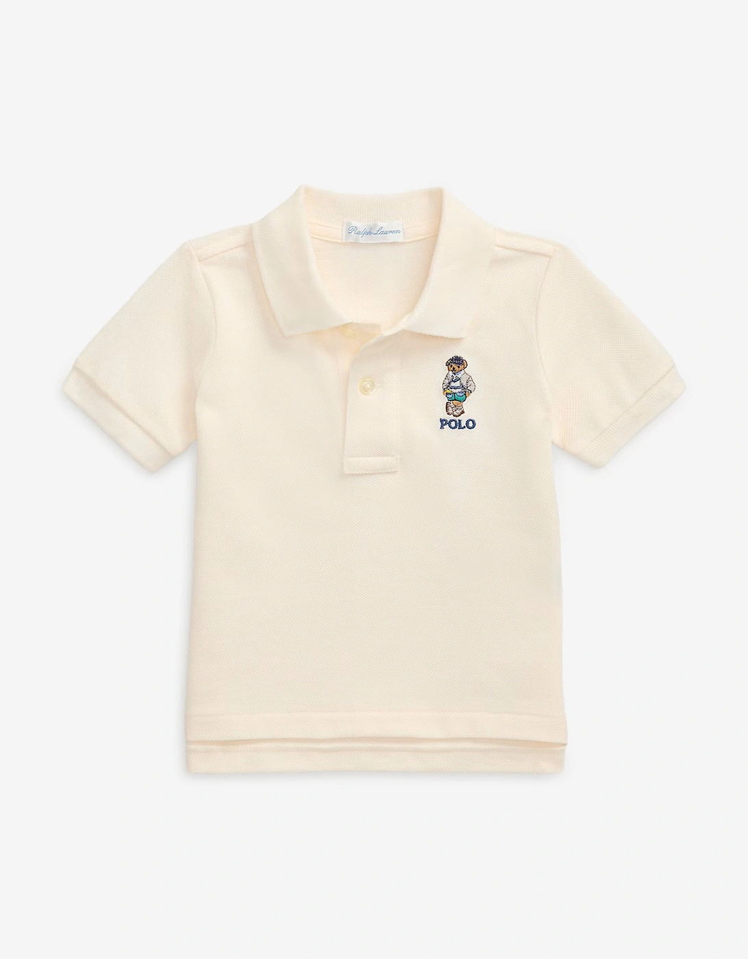 Baby Boys Bear Polo Shirt in Ivory, 5 of 4
