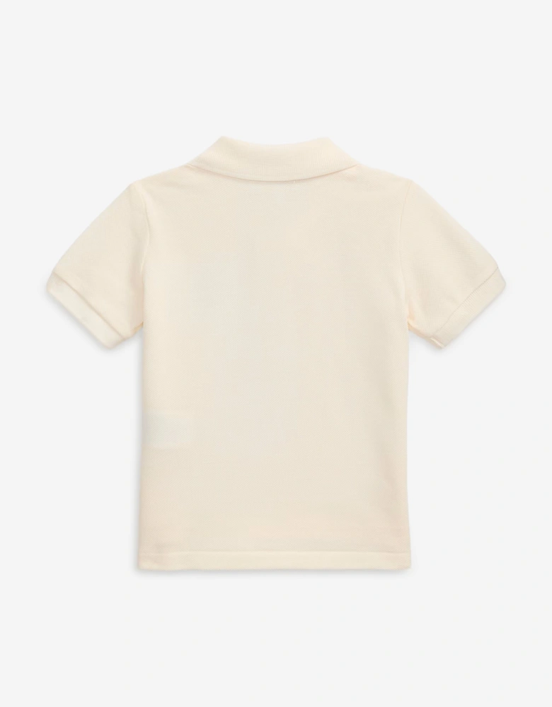Baby Boys Bear Polo Shirt in Ivory
