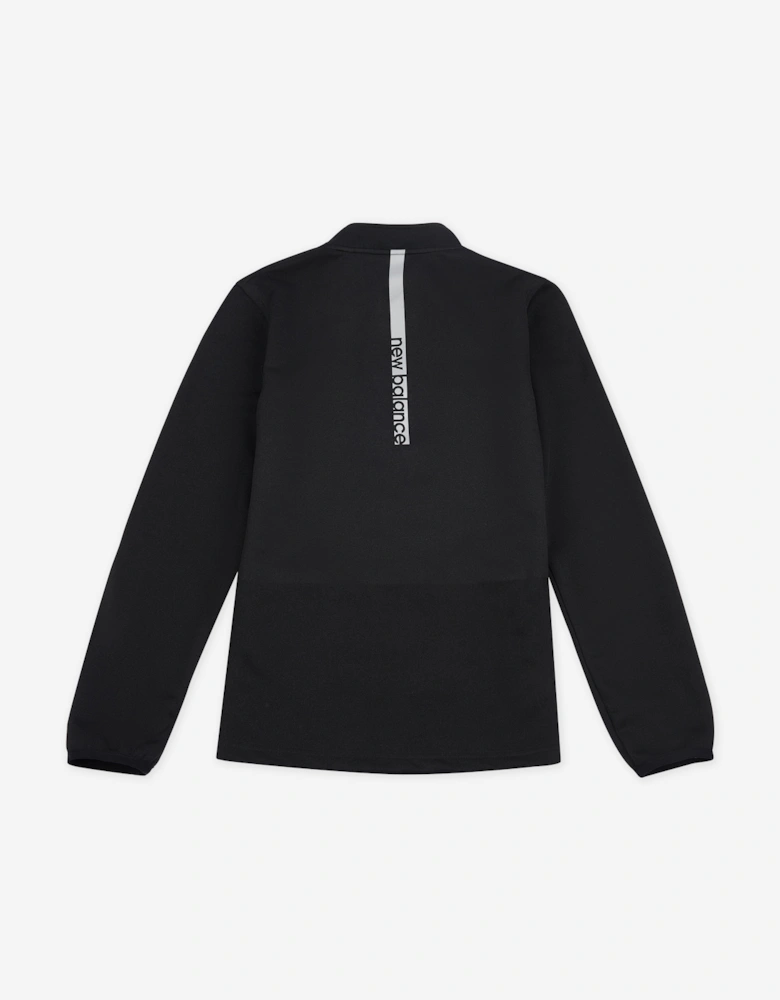 Boys Tricot Funnel Zip Up Top in Black
