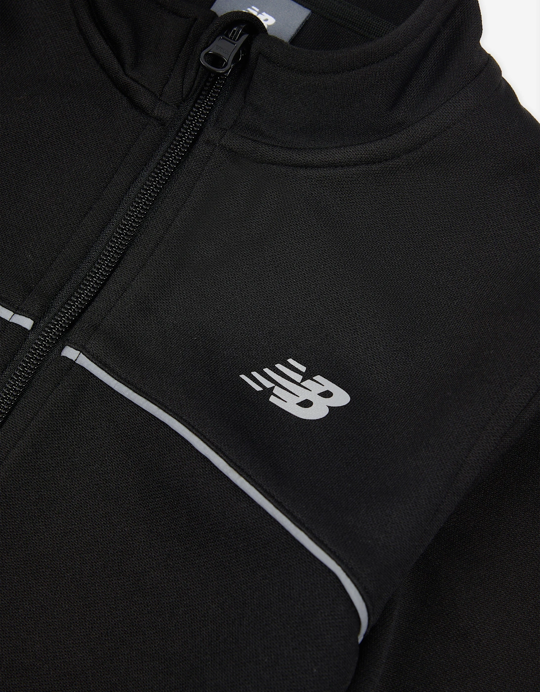 Boys Tricot Funnel Zip Up Top in Black