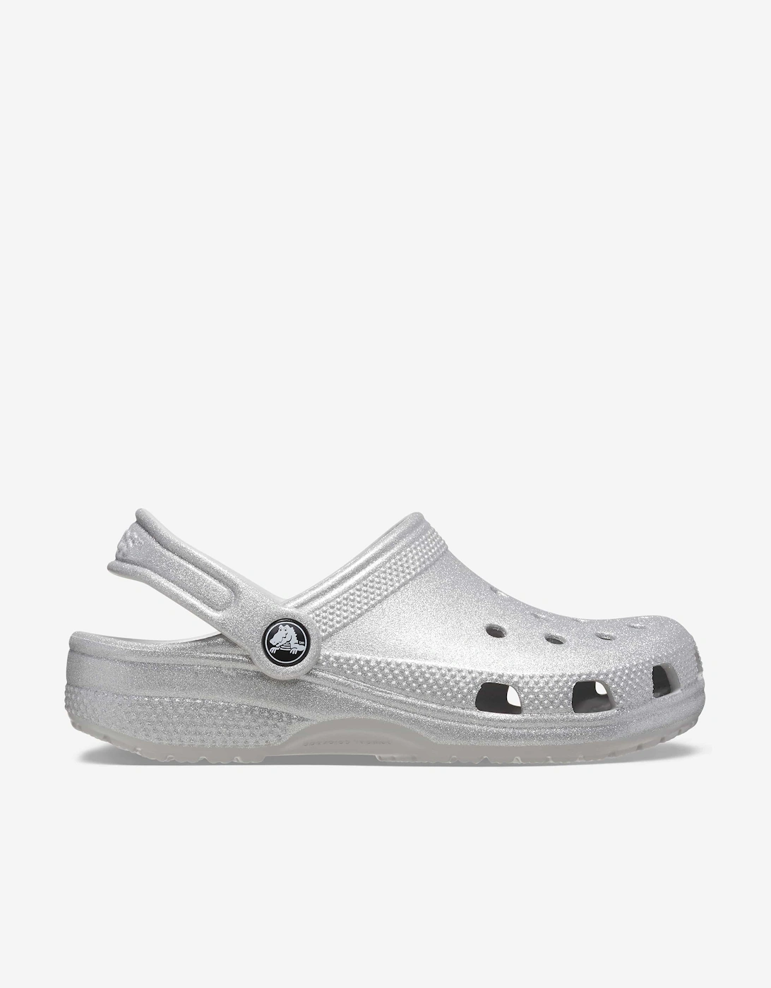 Girls Classic Glitter Clog in Silver, 5 of 4