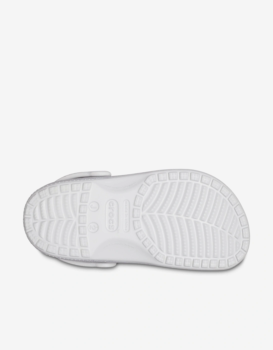 Girls Classic Glitter Clog in Silver