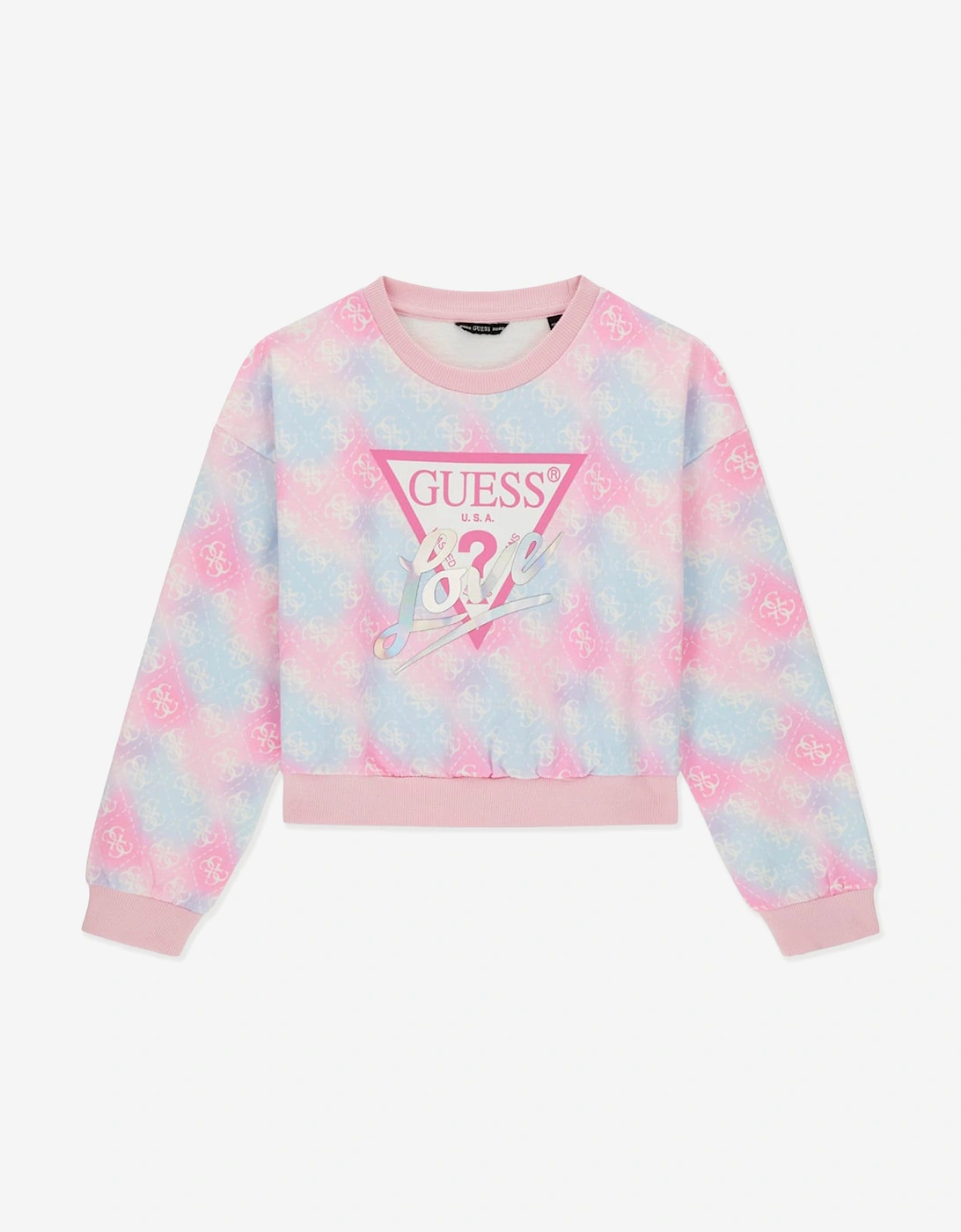 Girls Cropped Logo Sweatshirt in Multicolour, 5 of 4