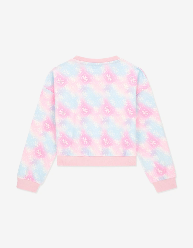 Girls Cropped Logo Sweatshirt in Multicolour