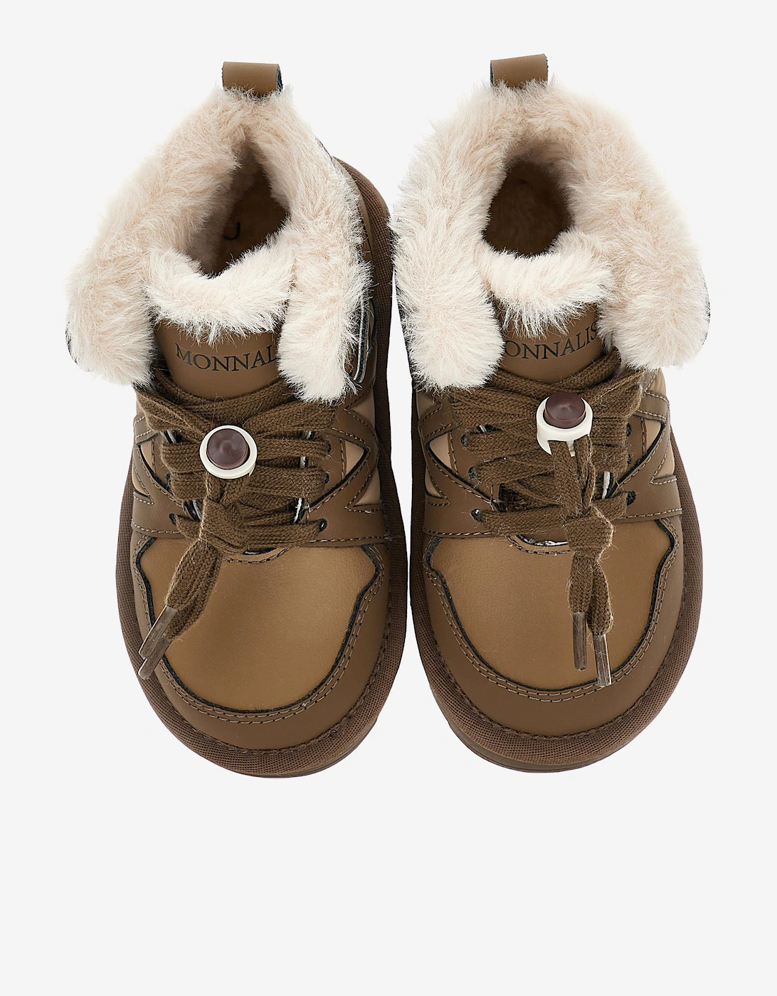 Girls Logo Lace Up Boots in Brown