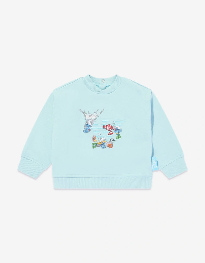Baby Boys Smurf Sweatshirt in Blue