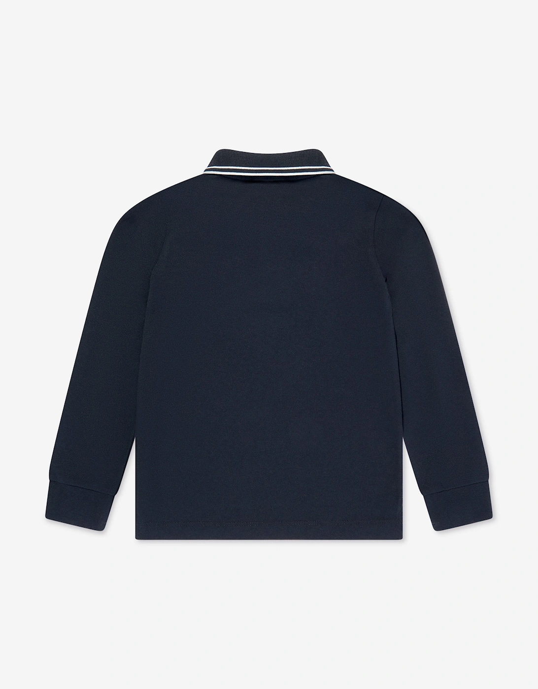 Boys Long Sleeve Logo Polo Shirt in Navy
