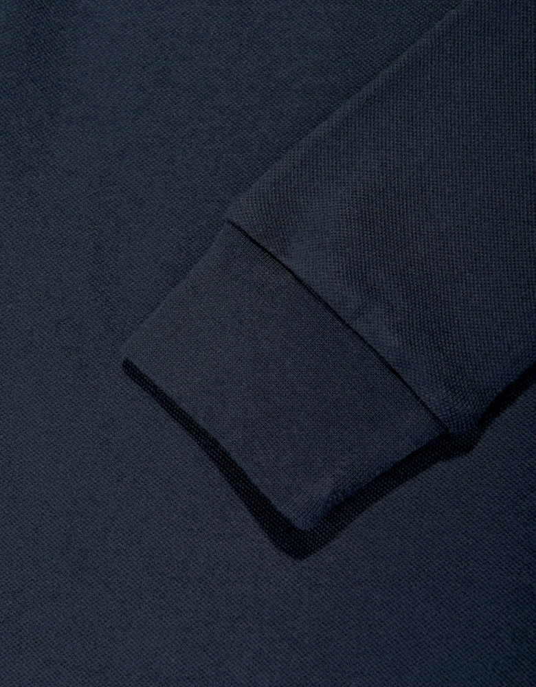 Boys Long Sleeve Logo Polo Shirt in Navy
