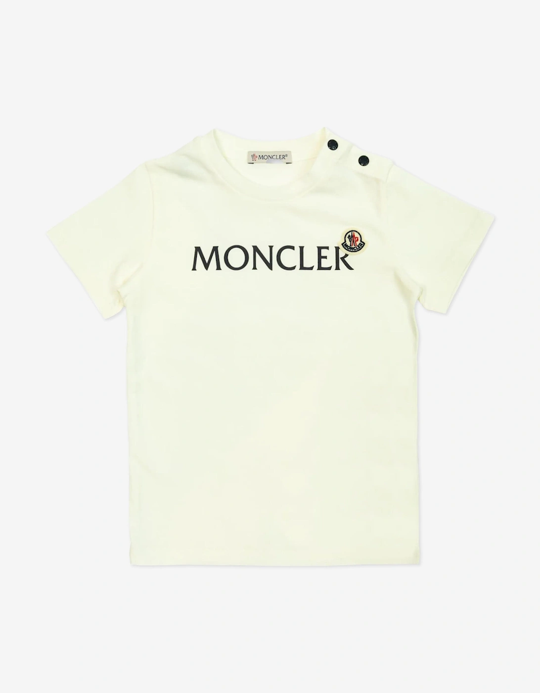 Moncler Boys Multi Enfant Baby Logo T-Shirt In Ivory - Size: 18-24 Months Kids