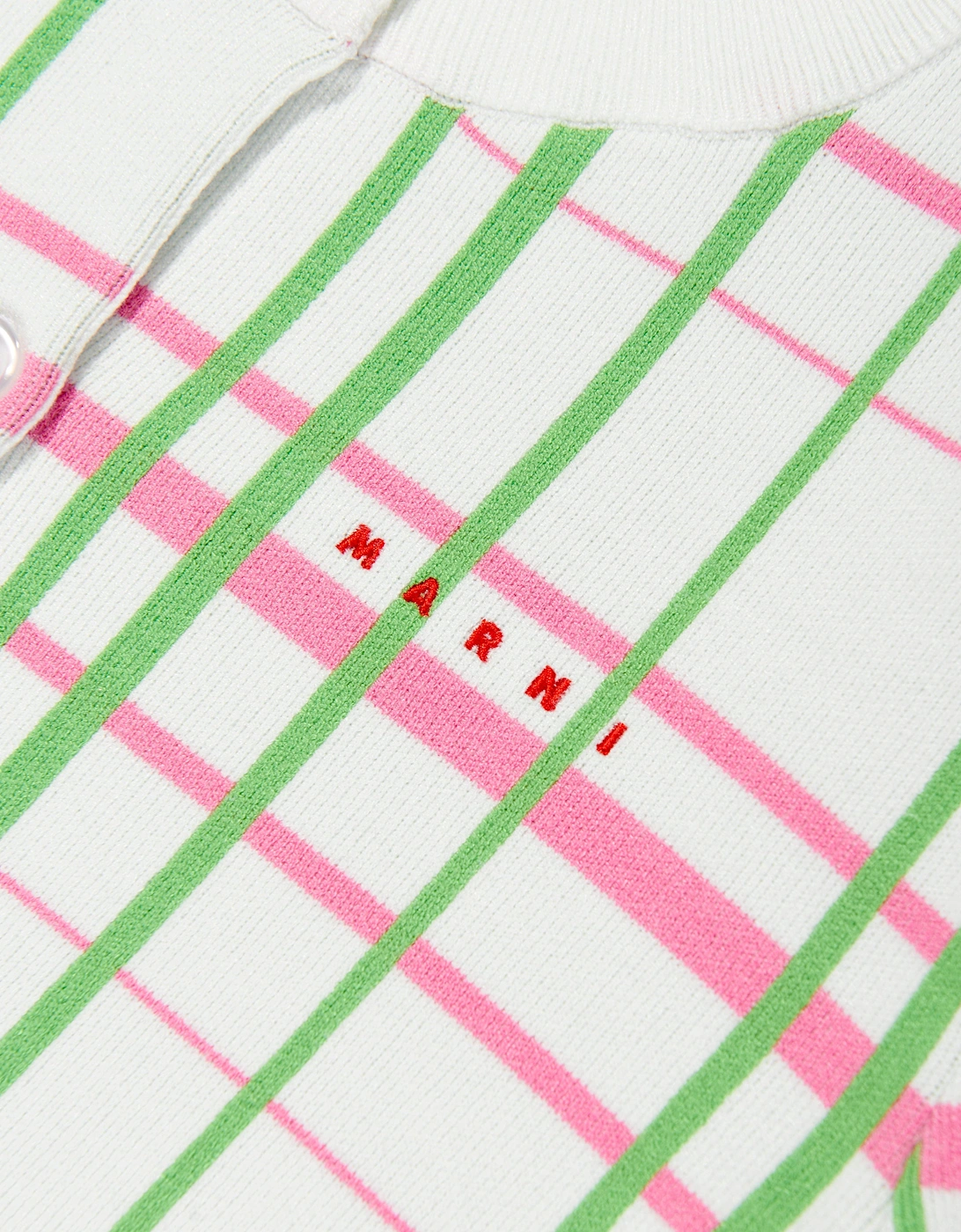 Girls Jacquard Check Knitted Cardigan in Multicolour