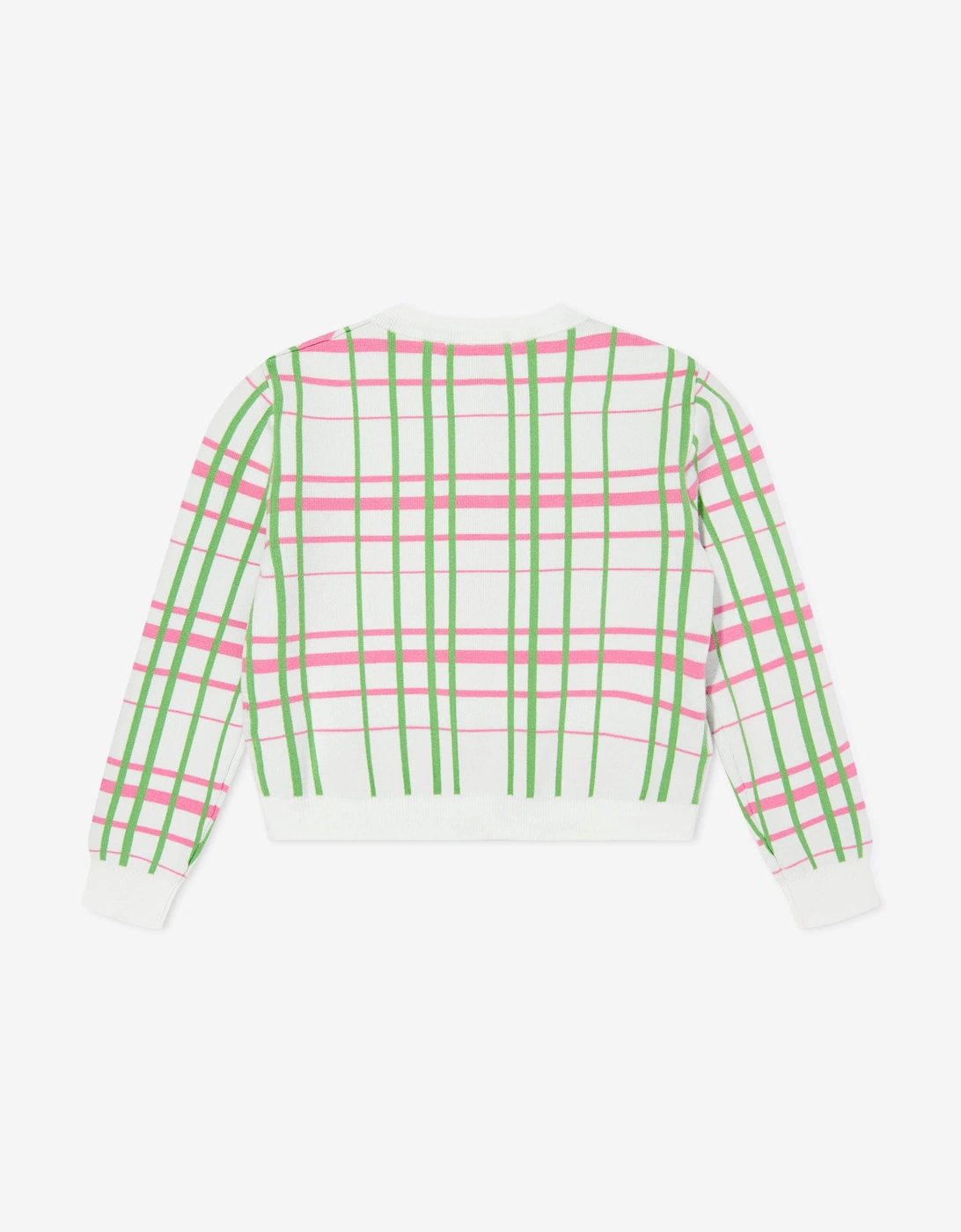 Girls Jacquard Check Knitted Cardigan in Multicolour