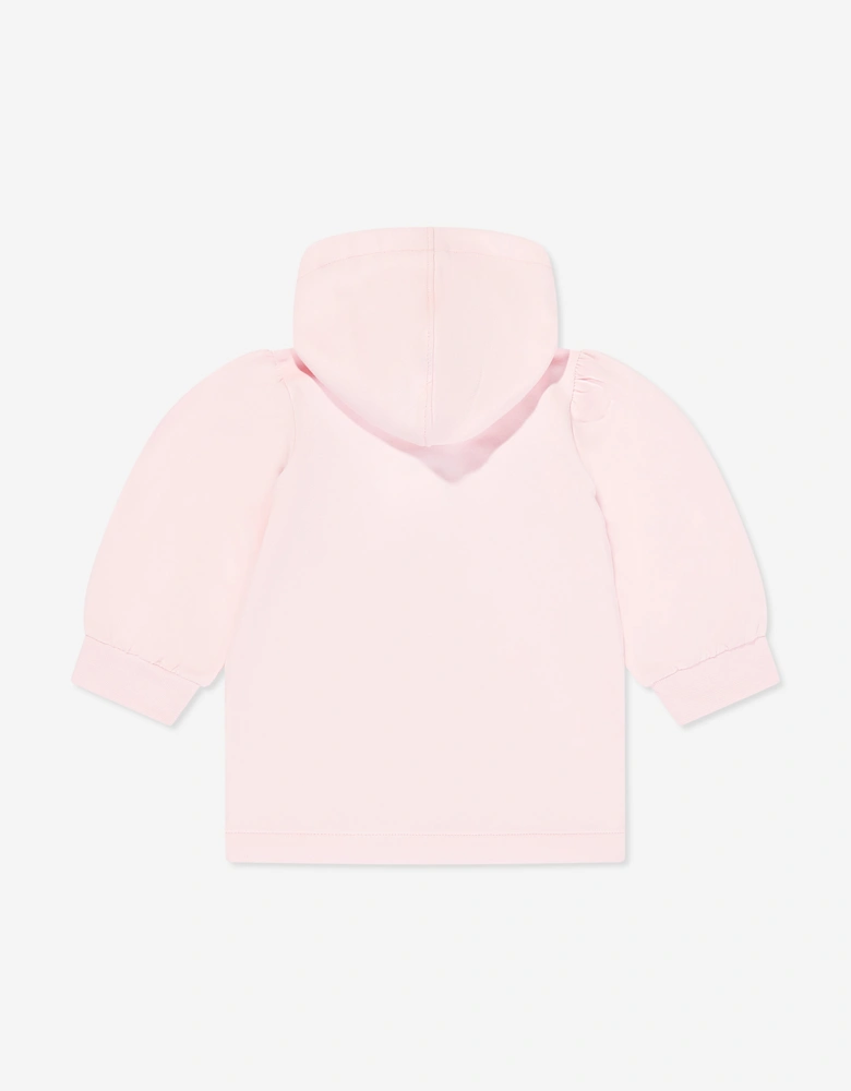 Baby Girls Logo Badge Zip Up Top in Pink