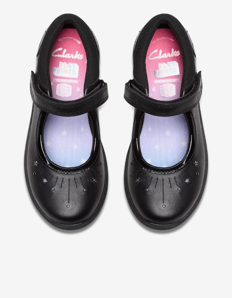 Girls Leather Relda Wish Shoes in Black