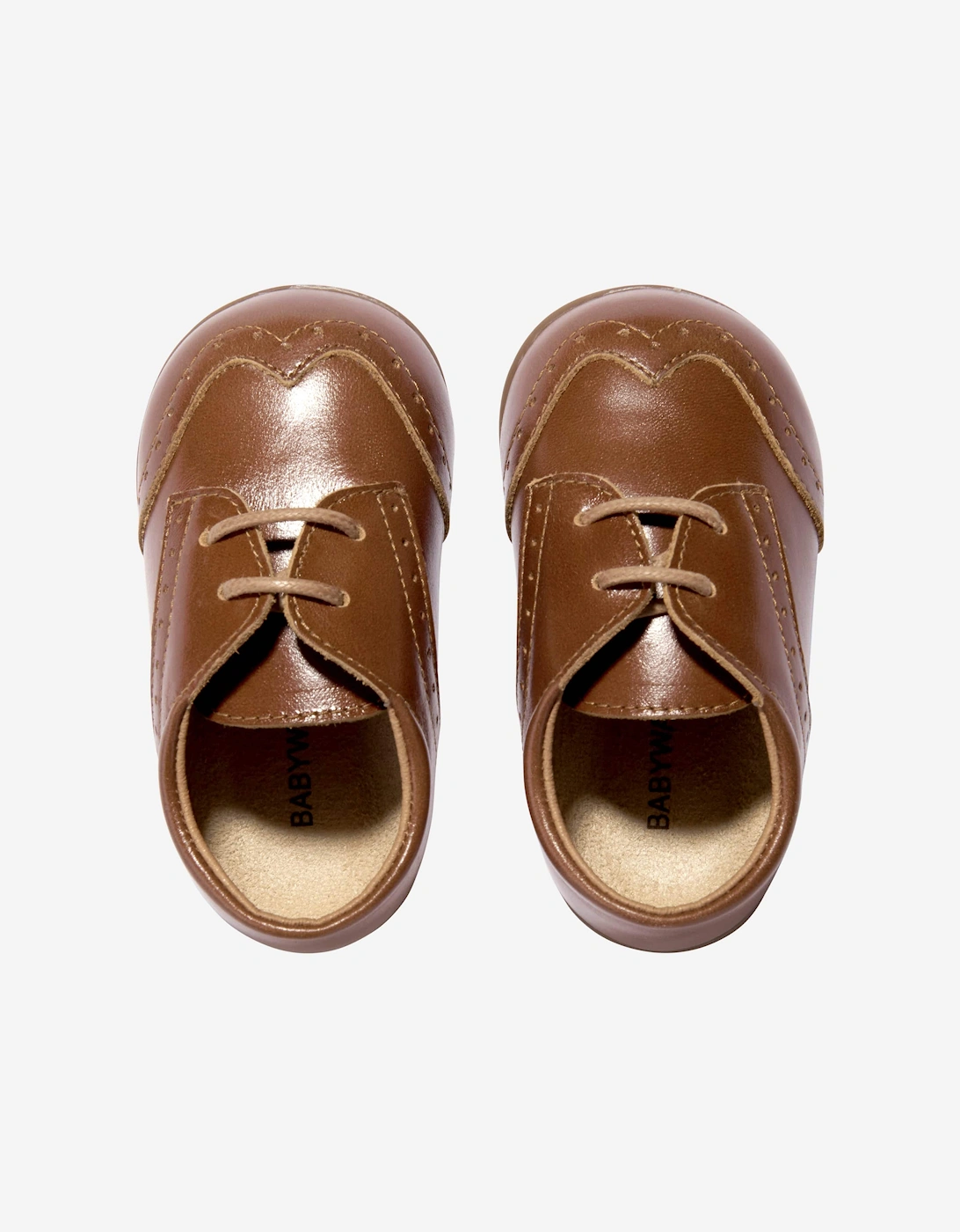 BABYWALKER Baby Boys Leather Lace Up Shoes in Brown