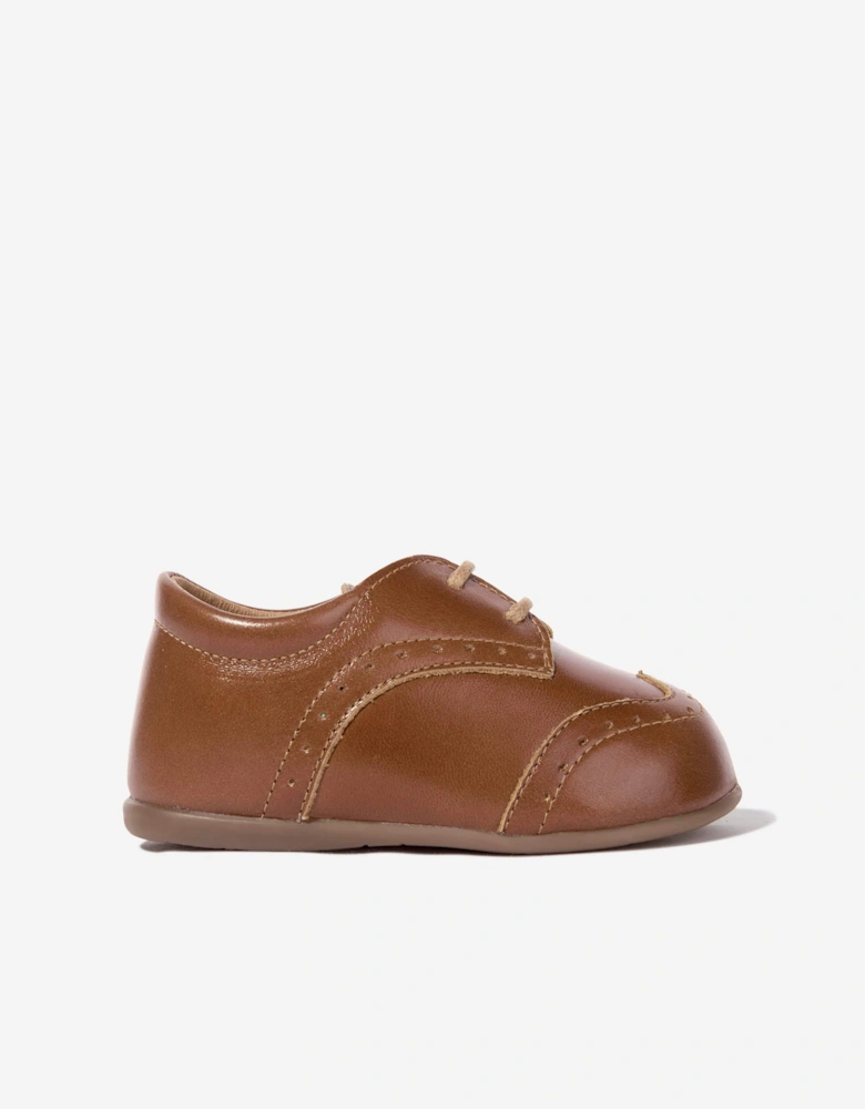 BABYWALKER Baby Boys Leather Lace Up Shoes in Brown