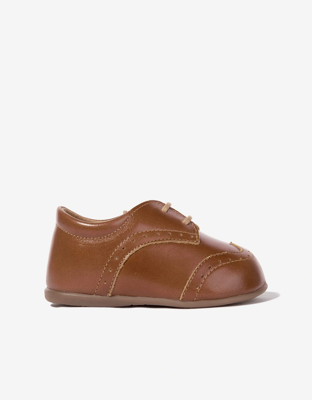 BABYWALKER Baby Boys Leather Lace Up Shoes in Brown, 5 of 4