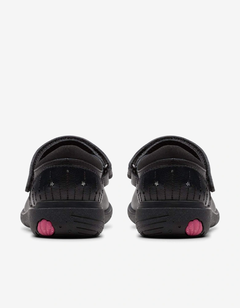 Girls Leather Relda Wish Shoes in Black