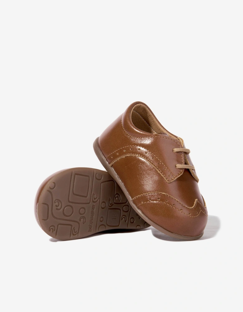 BABYWALKER Baby Boys Leather Lace Up Shoes in Brown