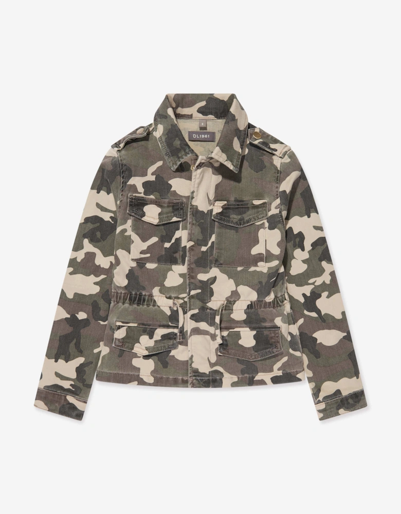 Girls Rocco Camouflage Jacket in Green