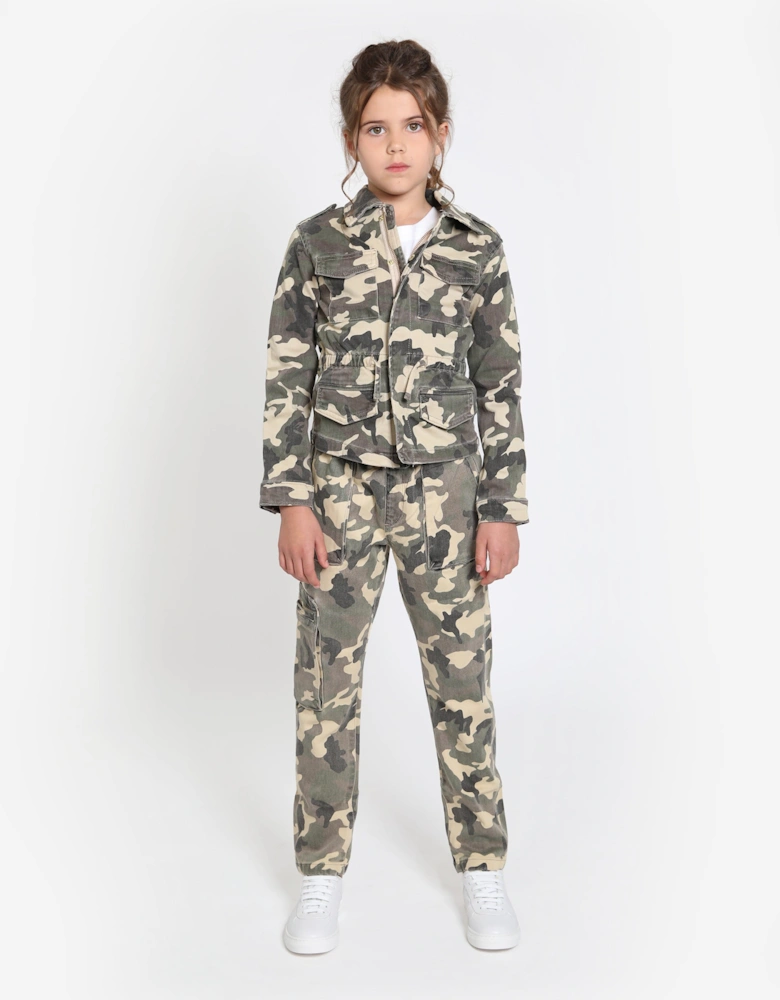 Girls Rocco Camouflage Jacket in Green