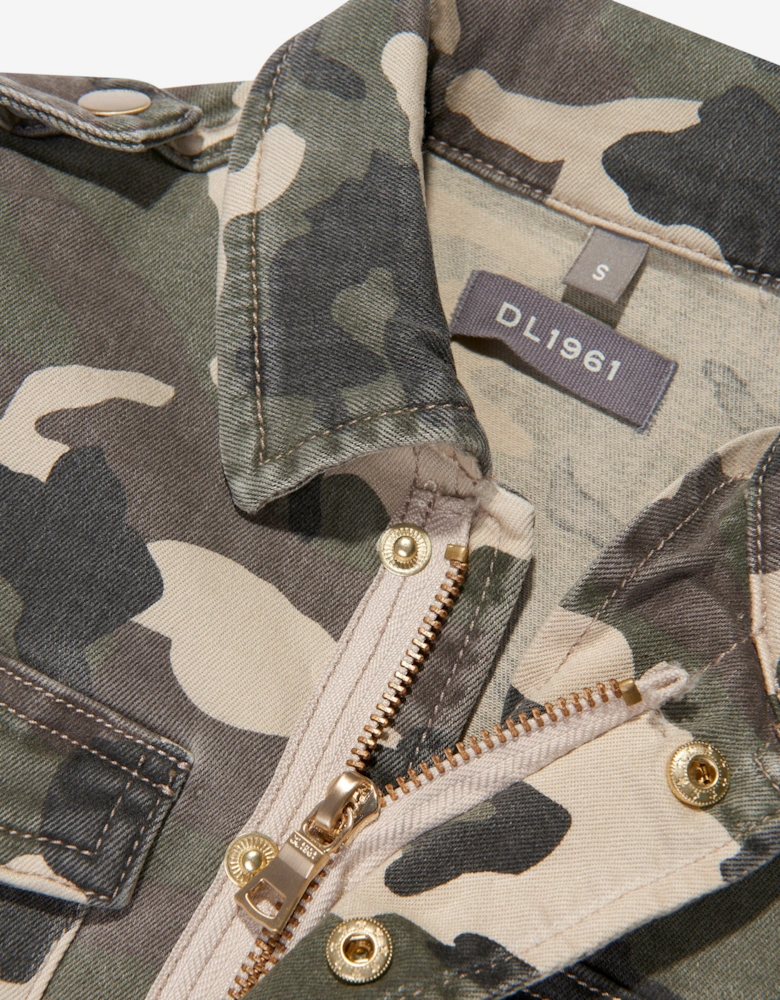 Girls Rocco Camouflage Jacket in Green