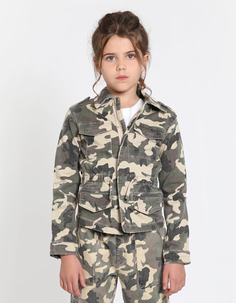 Girls Rocco Camouflage Jacket in Green