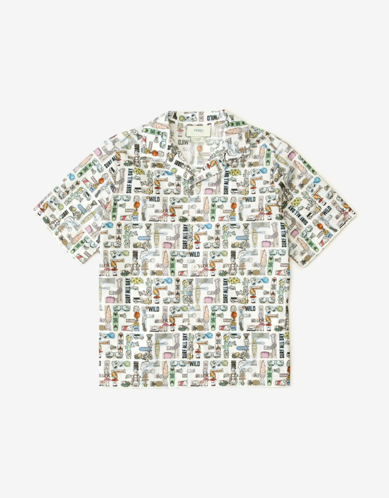 Boys FF Logo Shirt in White