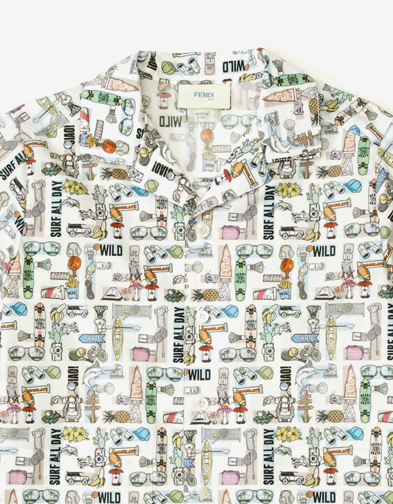 Boys FF Logo Shirt in White