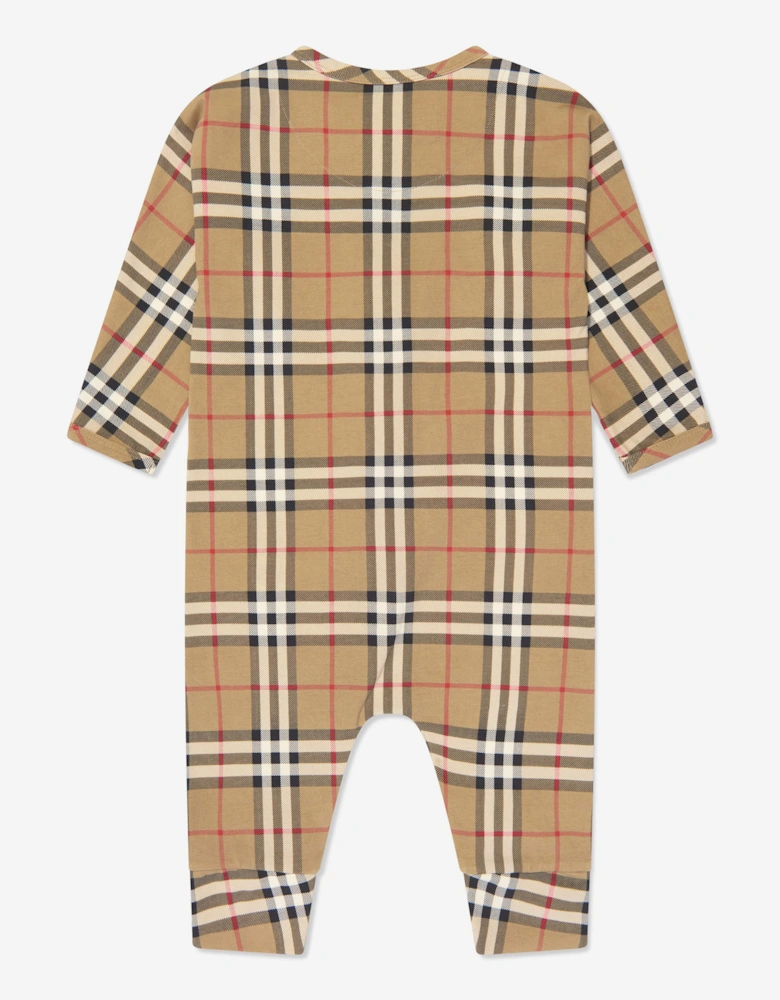 Baby Claude Romper Set in Archive Beige Check