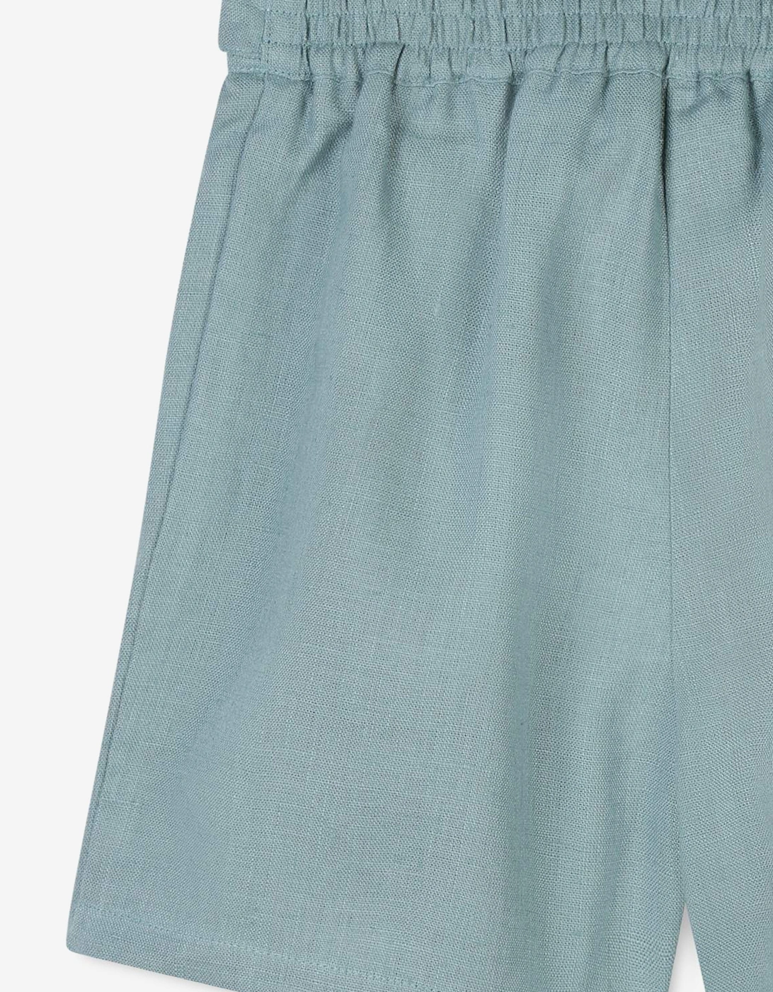 Girls Linen Shorts in Blue