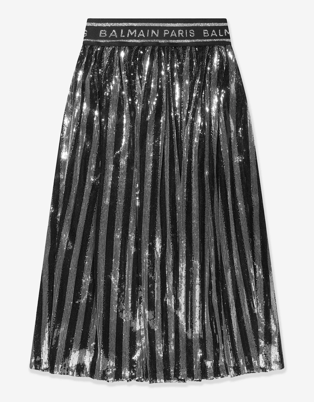 Balmain Girls Black 'S Pleated Skirt In - Size: 10 Years Kids